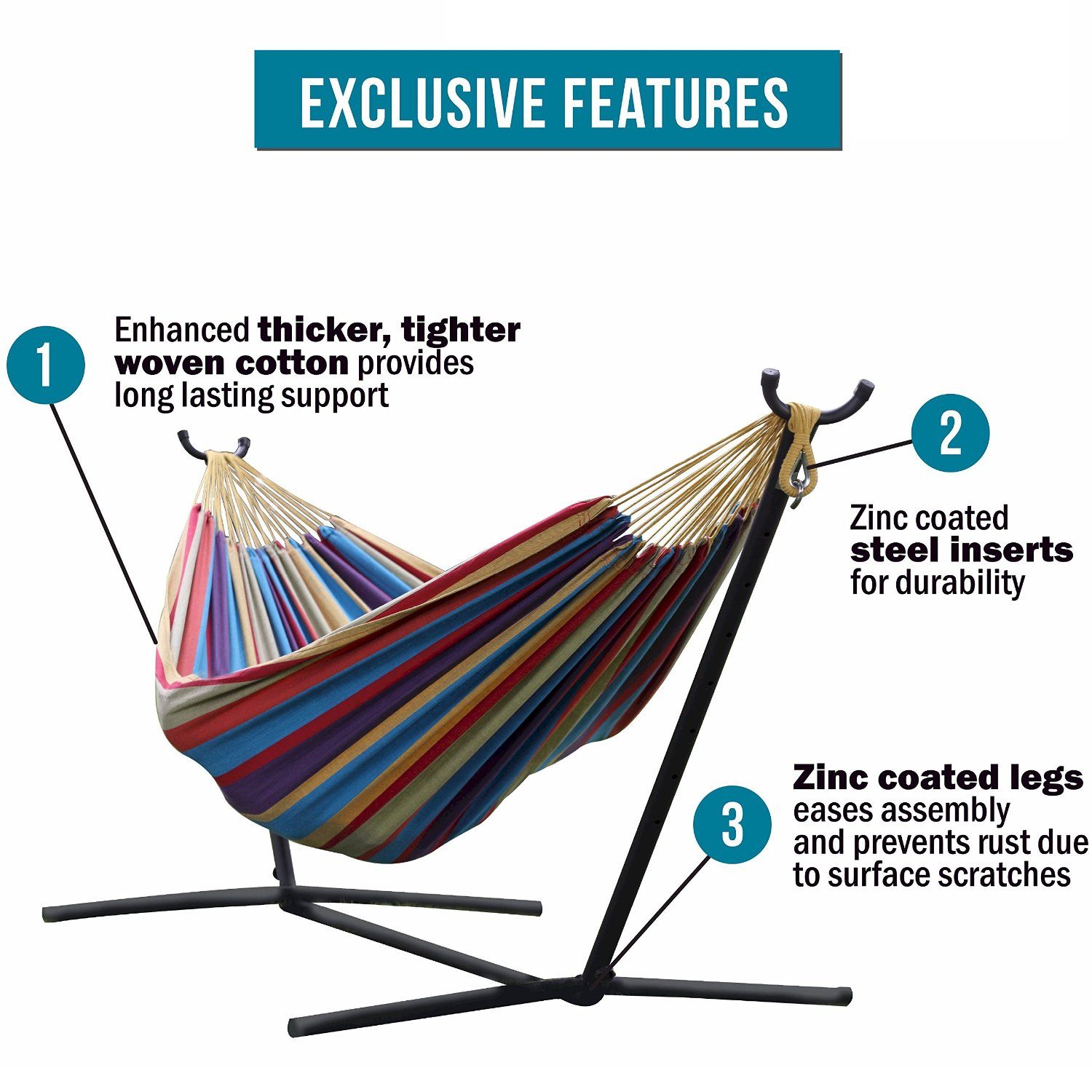 features of vivere double hammock